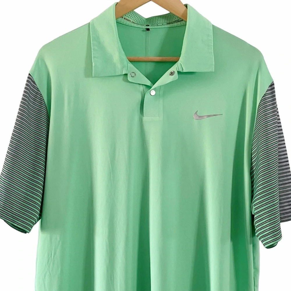 Nike Tiger Woods Golf Polo Shirt Size Men’s Large Green Dri Fit